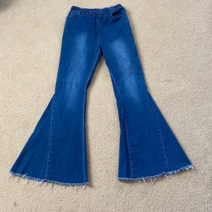 Size small flare jeans. Elastic stretch waist.